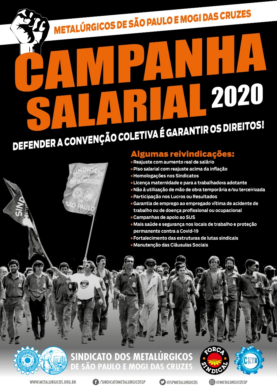 Campanha Salarial 2020 Nas Fábricas Metalúrgicas De São Paulo E Mogi Das Cruzes Cntm 4852